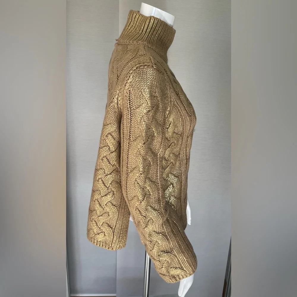 ZARA METALLIC GOLDEN SWEATER - Picture 5 of 7